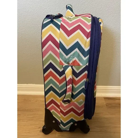 Pottery Barn Kids Teen Getaway Rolling Carry On Luggage Spinner Suitcase Chevron